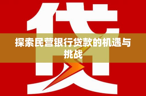徐汇探索民营银行贷款的机遇与挑战