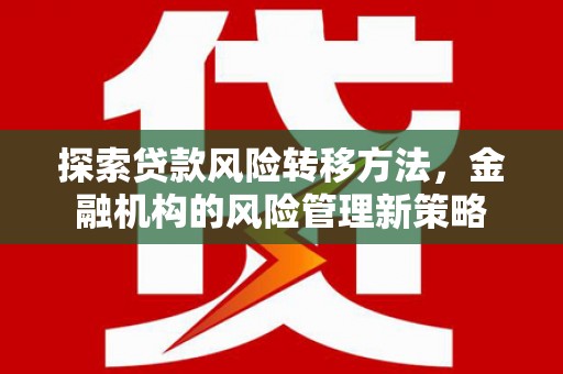 徐汇探索贷款风险转移方法，金融机构的风险管理新策略