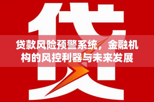 徐汇贷款风险预警系统，金融机构的风控利器与未来发展