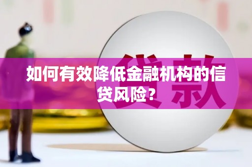 徐汇如何有效降低金融机构的信贷风险？