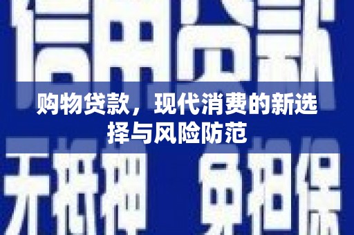 徐汇购物贷款，现代消费的新选择与风险防范