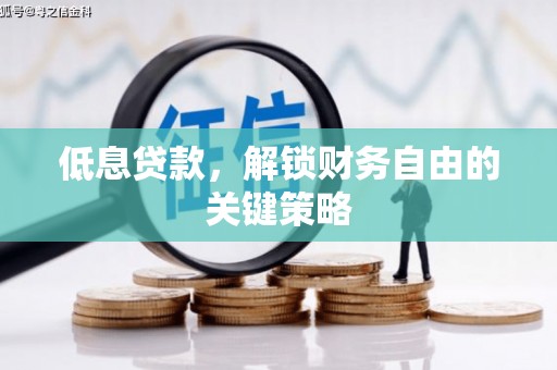 徐汇低息贷款，解锁财务自由的关键策略