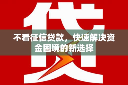 徐汇不看征信贷款，快速解决资金困境的新选择