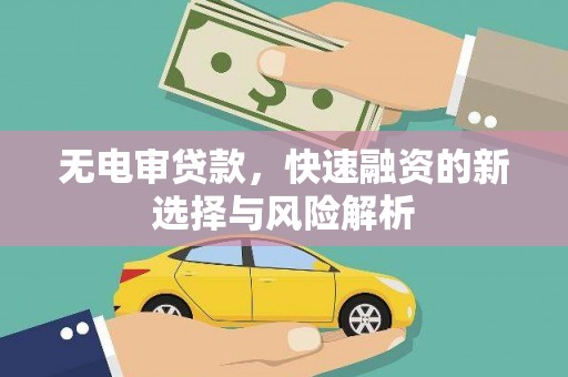 徐汇无电审贷款，快速融资的新选择与风险解析