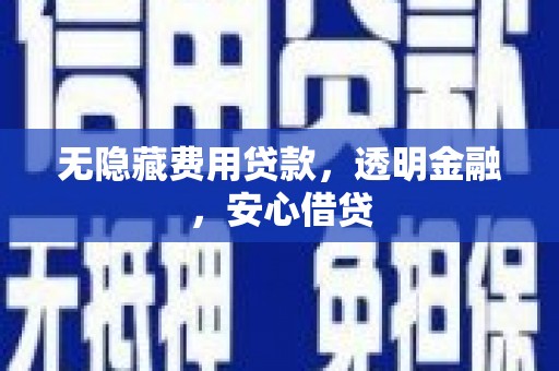 徐汇无隐藏费用贷款，透明金融，安心借贷