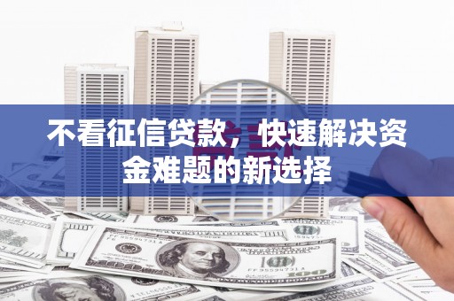 徐汇不看征信贷款，快速解决资金难题的新选择
