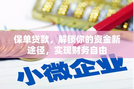 徐汇保单贷款，解锁你的资金新途径，实现财务自由