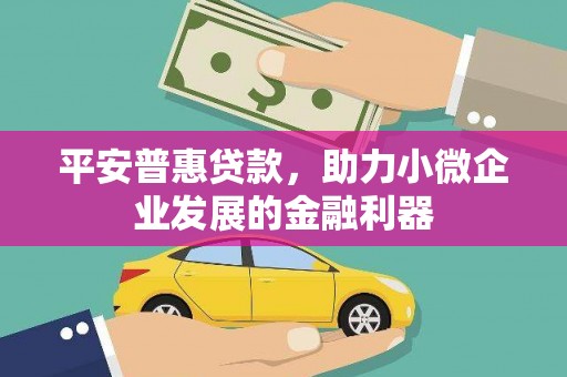 徐汇平安普惠贷款，助力小微企业发展的金融利器