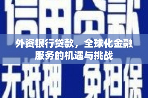 徐汇外资银行贷款，全球化金融服务的机遇与挑战