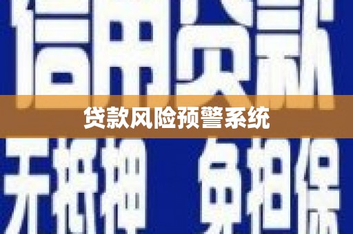 徐汇贷款风险预警系统